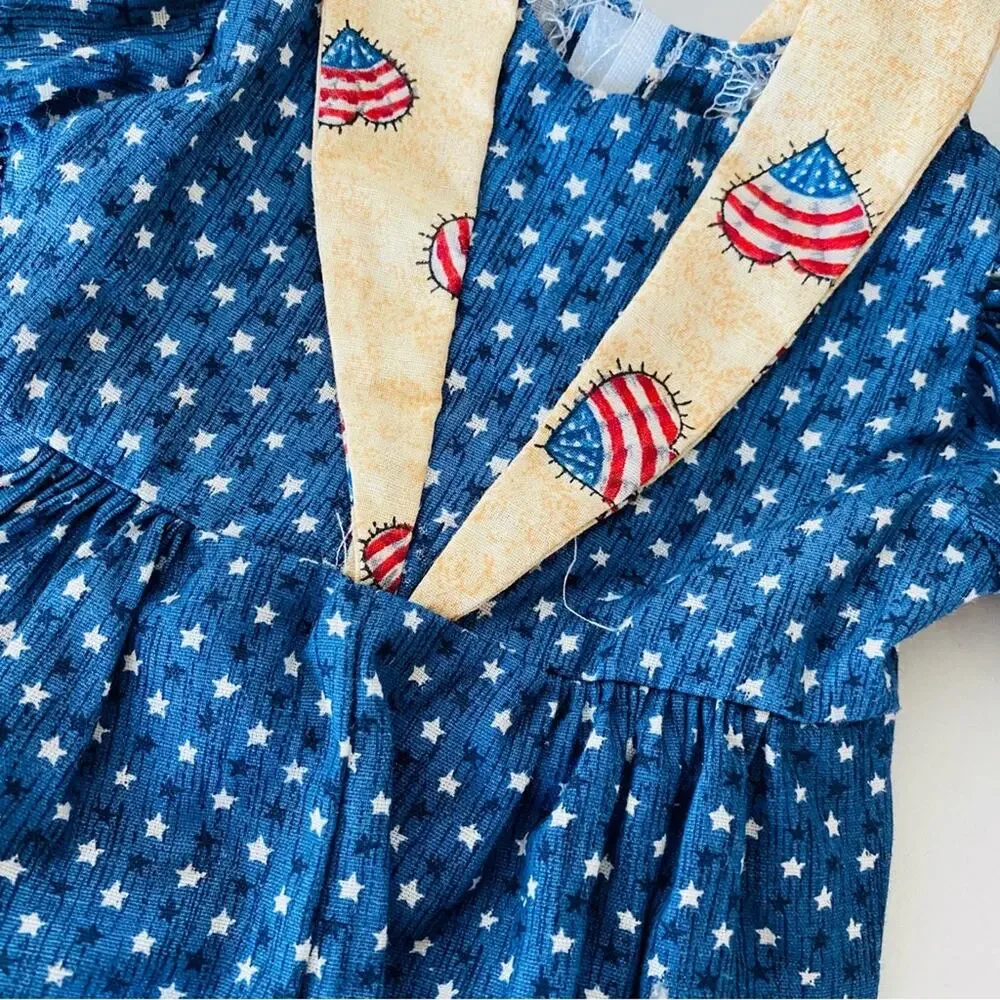 AMERICAN GIRL DOLL Blue Black Stars Americana Jumpsuit Romper Onesie Set 2